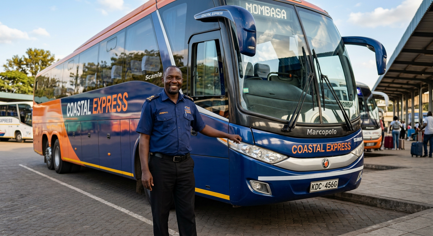 A bus driver with a coach
