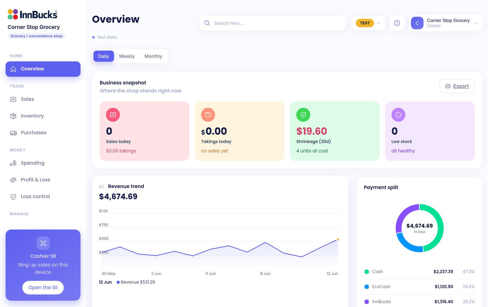 Developer dashboard